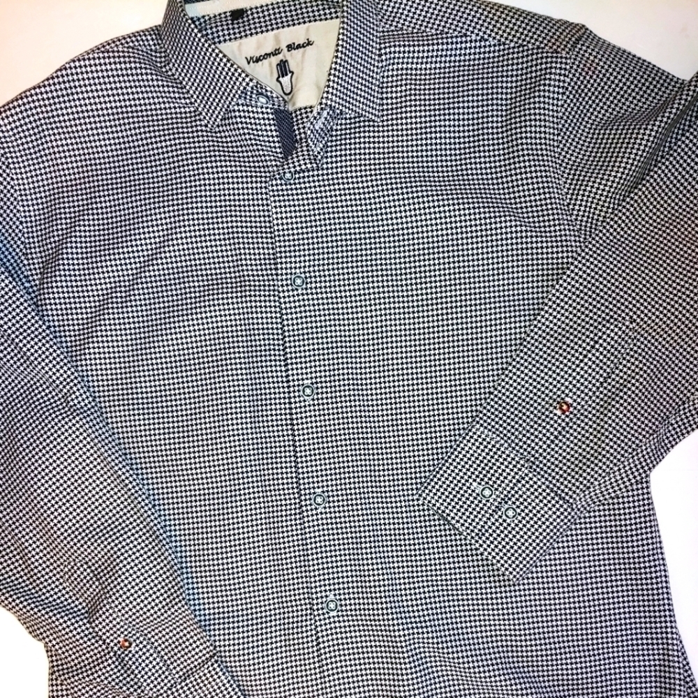 Visconti Black Button Long Sleeve Shirt L